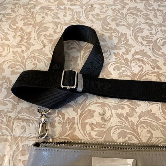 Juicy Couture Gray Leather Crossbody Handbag Logo on Strap Gorgeous - Picture 13 of 13